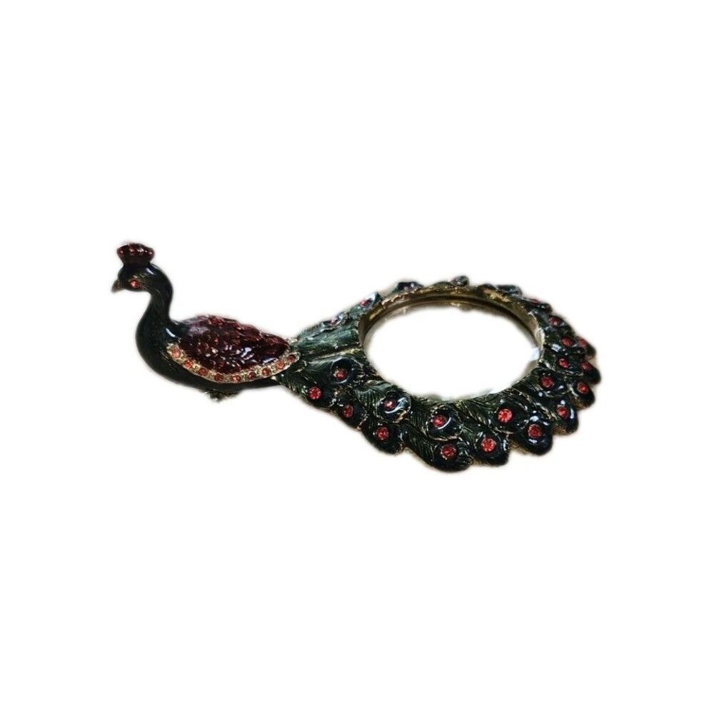 Jeweled Enamel Peacock Magnifying Glass